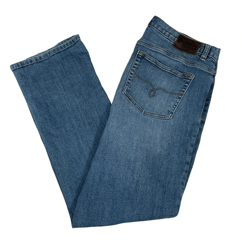 Ralph Lauren Jeans Women's 14 Classic Straight High Rise Denim Whiskering Detail